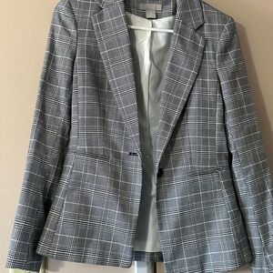 H&M Black and White Checkered Blazer